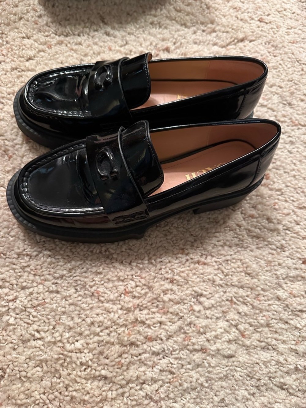Coach Black Patent Leather Leah Loafer